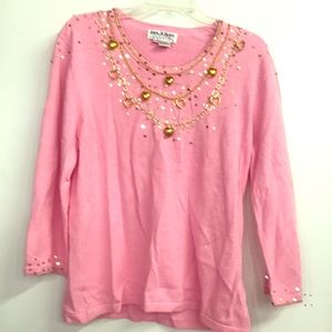Pink sweater size Large never worn